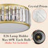 Modern Crystal Flush Mount Gold 3-Light Ceiling Light Fixture