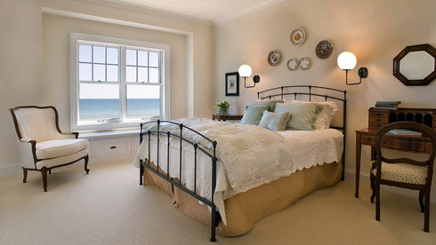 Modern Plug-in Wall Sconce Globe Swing Arm, Black with Switch