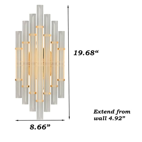 Contemporary Frosted Crystal Wall Sconce Gold Wall Light Fixture