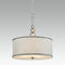 Modern Brushed Nickel Pendant Chandelier Fabric Drum Shade