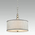 Modern Brushed Nickel Pendant Chandelier Fabric Drum Shade