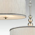 Modern Brushed Nickel Pendant Chandelier Fabric Drum Shade