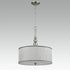 Modern Brushed Nickel Pendant Chandelier Fabric Drum Shade