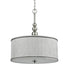 Modern Brushed Nickel Pendant Chandelier Fabric Drum Shade
