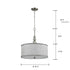 Modern Brushed Nickel Pendant Chandelier Fabric Drum Shade