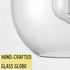 Modern Gold Glass Globe Pendant Light for Kitchen Rod-Hung