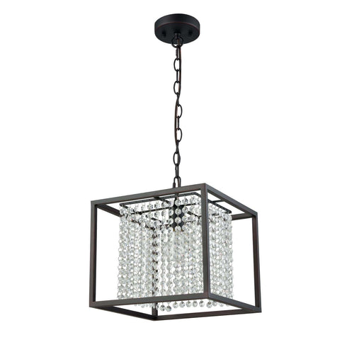 Oil Rubbed Bronze Square Modern Chandeliers Crystals for Living Room