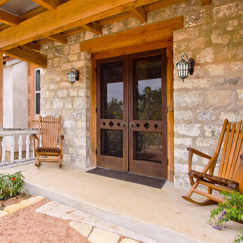 Outdoor Wall Light Waterproof Exterior Wall Lantern Brass with Rust