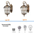 Outdoor Wall Light Waterproof Exterior Wall Lantern Brass with Rust