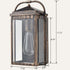 Outdoor Wall Sconce Bronze Clear Glass Exterior Wall Light Fixture