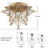Brass Moravian Star Ceiling Light Transparent Glass 15-Inch