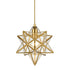 Pendant Light Modern Moravian Star Gold Finish Clear Glass