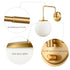 Plug-in Brass Wall Sconce Opal Globe Glass Modern Wall Sconce