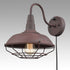Plug in Industrial Rust Gooseneck Wall Sconce with Cage