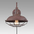 Plug in Industrial Rust Gooseneck Wall Sconce with Cage
