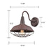 Plug in Industrial Rust Gooseneck Wall Sconce with Cage