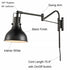 Plug-in Wall Sconce Set of Two Wall Light Black Swing Arm Wall Lamp