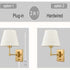 Plug-in Wall Sconces Set Of Two Beige Shade Swing Arm Wall Lamp