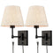 Plug in Wall Sconces Set of Two Black Swing Arm Wall Lamp