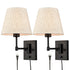 Plug in Wall Sconces Set of Two Black Swing Arm Wall Lamp