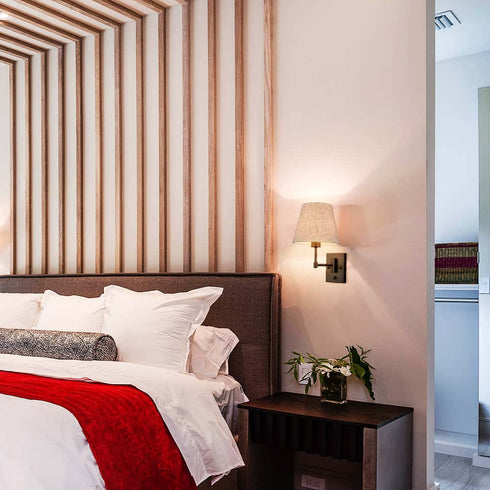 Plug in Wall Sconces Set of Two Black Swing Arm Wall Lamp