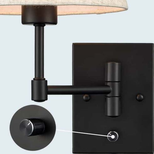 Plug in Wall Sconces Set of Two Black Swing Arm Wall Lamp