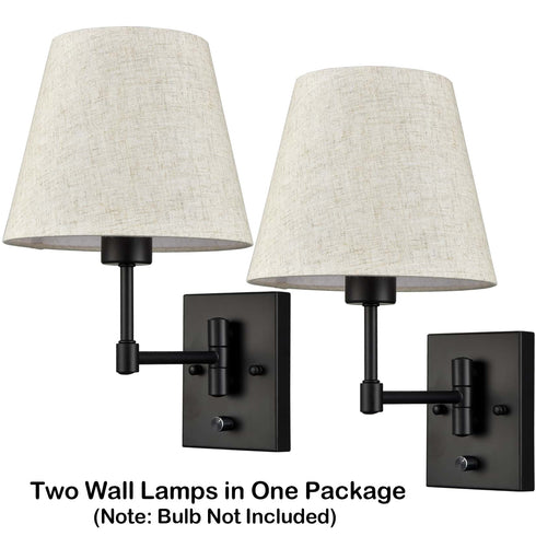 Plug in Wall Sconces Set of Two Black Swing Arm Wall Lamp