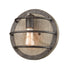 Farmhouse Wall Sconce with Wooden Round Shade Rust Finish