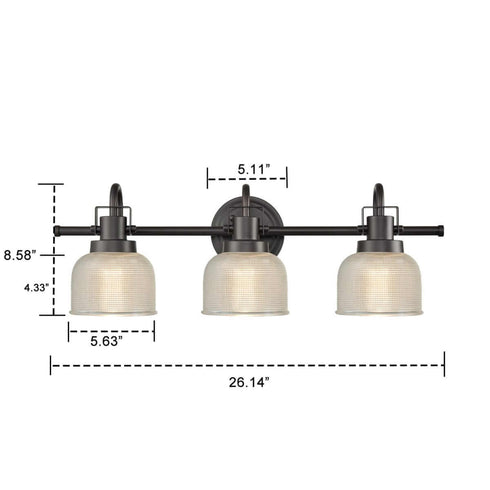 Prismatic Glass Three-Light Bathroom Wall Sconces Vanity Light