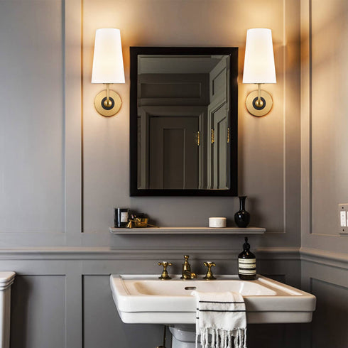 Modern Gold Wall Sconces Set of 2 Living Room Lamps