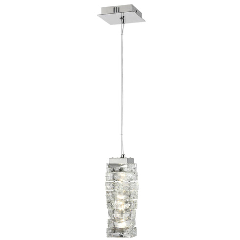Modern Small Crystal Pendant Light Chrome, LED 8W, 4000K