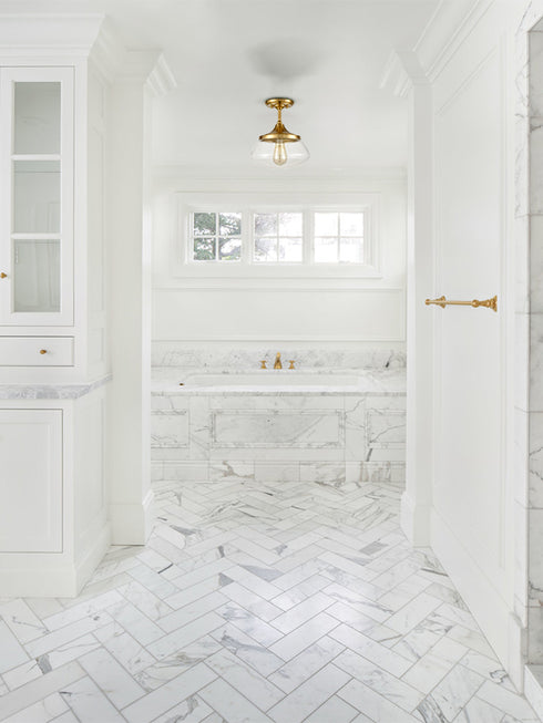 Modern Brass Semi Flush Mount Ceiling Light Fixture