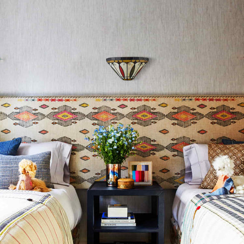 Stained Glass Sconce 12" Wide Tiffany Wall Sconce Light