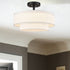 Modern LED Ceiling Lights Black Drum Fixture, Color-Selectable