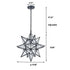 Boho Moravian Star Pendant Light 20 Inch Large Black Hanging Light