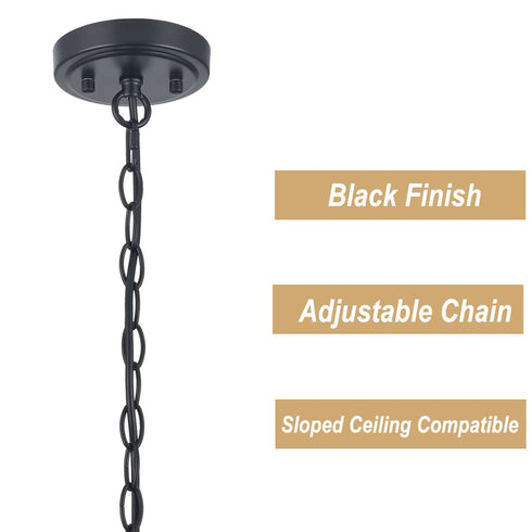 16 Inch Modern Star Pendant Light Boho Black Hanging Pendant Light