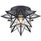 Black Moravian Star Ceiling Light Flush Mount, Transparent, 12.7-IN