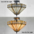 Tiffany Style Ceiling Light Stained Glass Semi Flush Mount Light