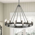 Retro Rustic Industrial Grey Metal 12 Lights Island chandelier