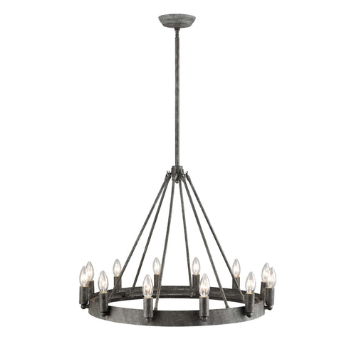 Retro Rustic Industrial Grey Metal 12 Lights Island chandelier