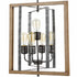 Rustic 5-Light Kitchen Island Chandelier in Wood Grain Finish