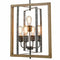 Rustic 5-Light Kitchen Island Chandelier in Wood Grain Finish