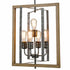 Rustic 5-Light Kitchen Island Chandelier in Wood Grain Finish