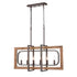 6-Light Wood Pendant Chandelier for Dining Room Rust Brown