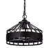 Rustic Black Drum Pendant Light Hanging Chandelier