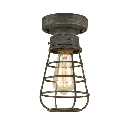 Rustic Ceiling Lights Metal Caged Mini Close to Ceiling Lamp