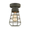 Rustic Ceiling Lights Metal Caged Mini Close to Ceiling Lamp