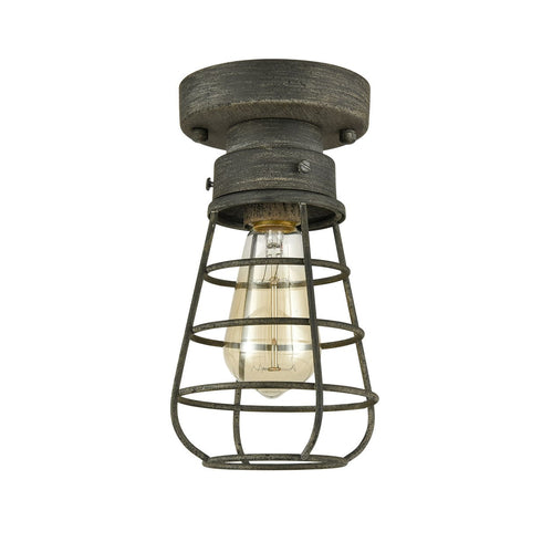 Rustic Ceiling Lights Metal Caged Mini Close to Ceiling Lamp