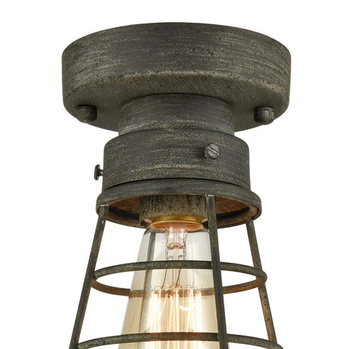 Rustic Ceiling Lights Metal Caged Mini Close to Ceiling Lamp
