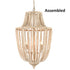 Rustic Chandelier 3 Lights Wood Beaded Chandeliers Lights Fixture